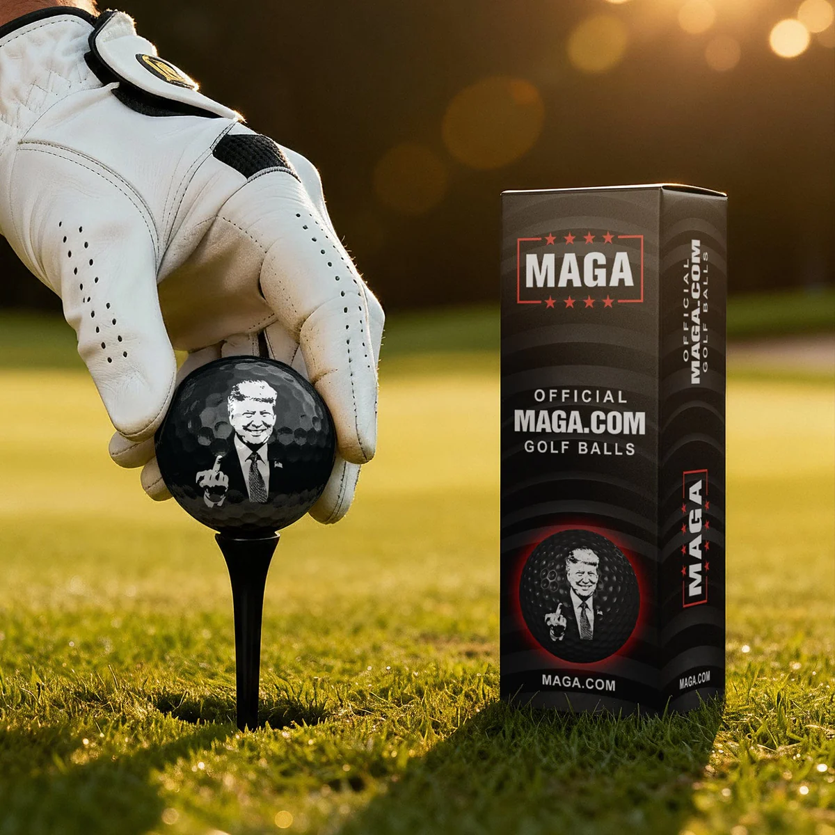 Trump Flipping the Bird Pro Golf Balls